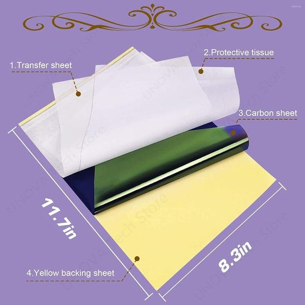 100/50Pcs / Lot 4Layer Carbon Thermal Stencil Tattoo Transfer Paper Copy Tracing Accessori per forniture professionali