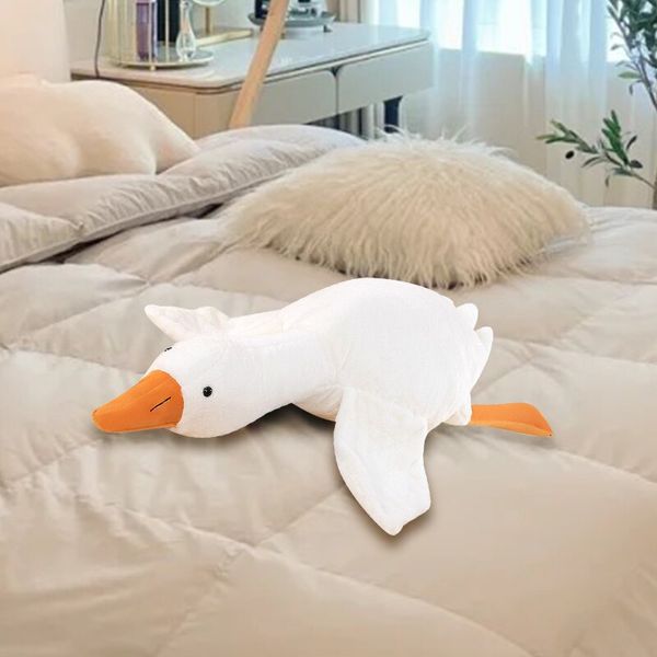 50 cm große weiße Gans-Plüschtiere, große Entenpuppe, weiches Stofftier, Schlafkissen, Kissen, Weihnachtsgeschenke für Kinder und Mädchen, Tier beruhigt das Schlafengehen, weiches Plüschtier