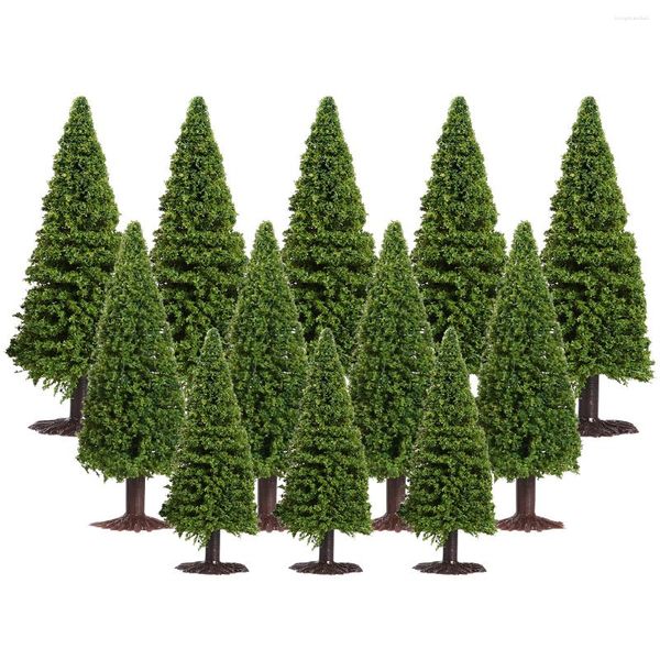 Flores decorativas 15pcs Cedar Green Landscape Model para cenário Diy Craft