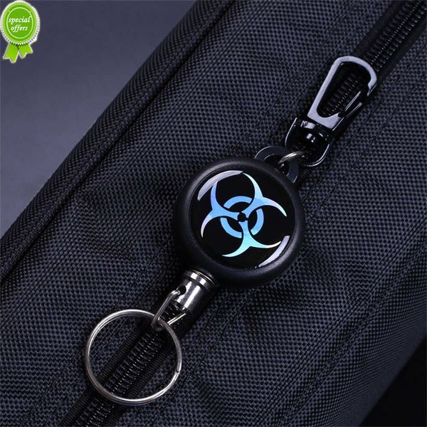 Novo 1pc resiliência a fio corda de âmbito elástico recuo keyring esportivo para homens ao ar livre anti -perdido cintura multifuncional cadeia de chaves de fivela