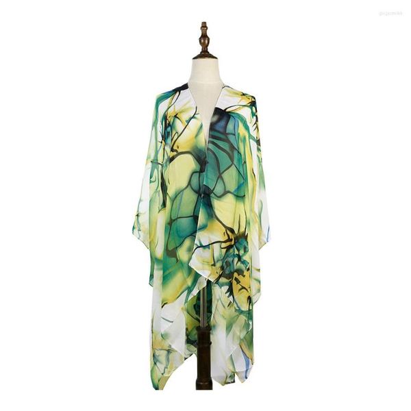 Amice Tippet Long Schals Frauen Kaftan Strandkleid Sommer Cover Up Chiffon Seide Polyester Bikini Outwear Multi Wear Wraps