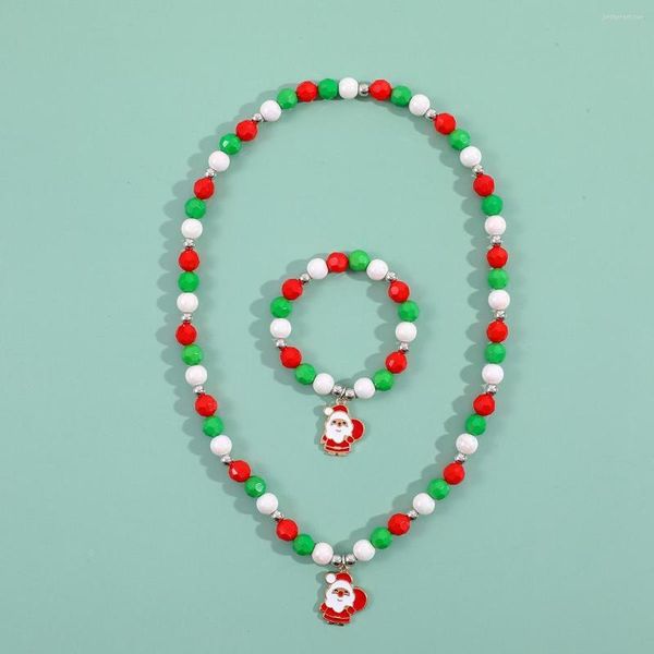 Collane con ciondolo Makersland Set di collane/braccialetti alla moda per bambini Regalo di Natale Set di gioielli per bambini Perline alla moda Ragazze