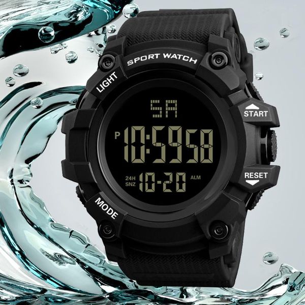 Orologi da polso Orologi da uomo analogici digitali impermeabili Display settimanale LED militare da esterno Orologio da polso sportivo da uomo in plastica PU Zegarek Meski