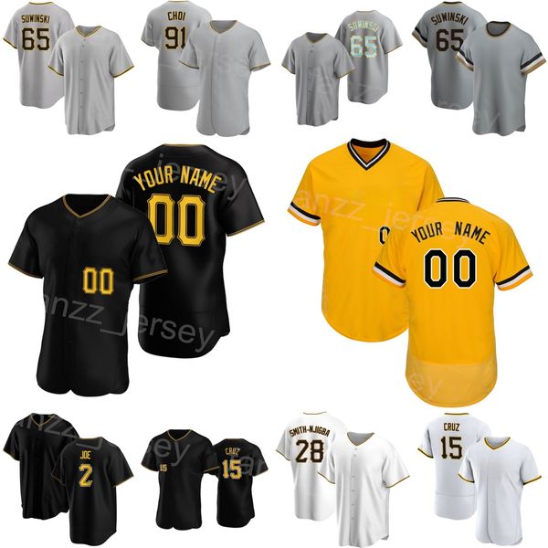 Team Baseball 28 Maglia Canaan Smith-Njigba 15 Oneil Cruz 91 Ji Man Choi 2 Connor Joe 65 Jack Suwinski 55 Jason Delay 5 Gregory Polanco Nome personalizzato Numero Uomo Donna H-D