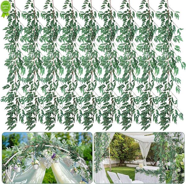 Novos galhos artificiais de vegetação artificial de 6 ft Greante de vegetação grinalda Weeping Willow Greenery Greath para festa de casamento decoração de fundo