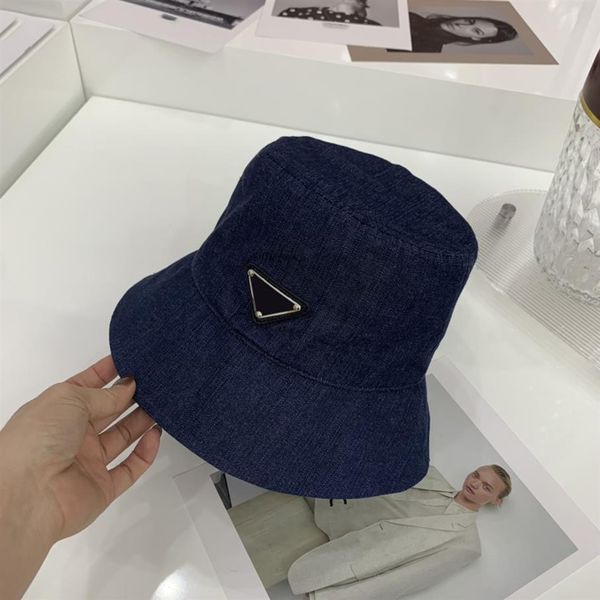 Italien Luxus Designer Inverted Triangle Eimer Hüte Mode Denim Motorhaube Frühling Und Herbst Gestrickte Hut Fransen Beanies Caps Designe230P