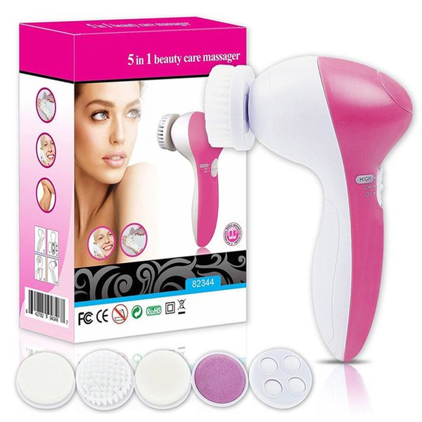 Ferramentas de limpeza Acessórios 5 em 1 Instrumento de limpeza elétrica Silicone Face Face Brush Brush Limpeza Profundada poros Face Face Massage Tool de cuidados com a pele 230517