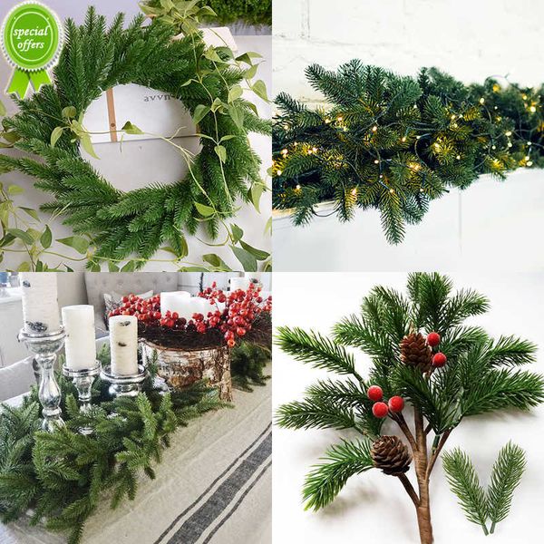 Yeni 12 PCS Noel Çam İğnesi Şubeleri Sahte Bitki Noel Ağacı Süsü Ev Diy Çelenk Hediye Kutusu Düğün Çiçek Dekorasyon