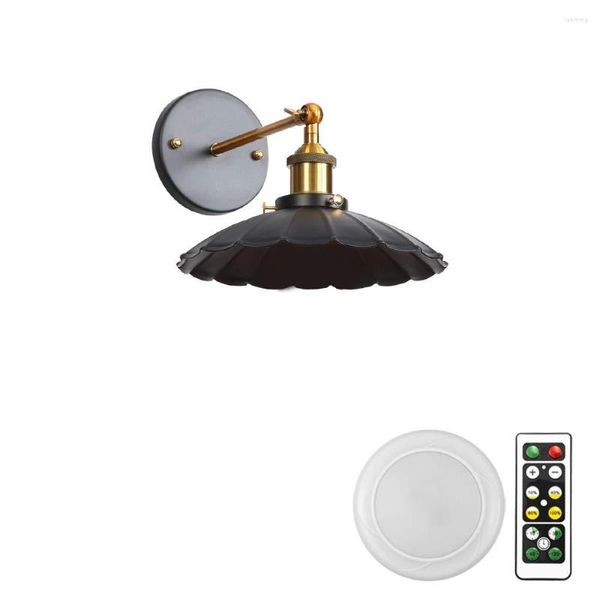 Lâmpada de parede NUNU 1PCS Bateria LED remoto escurecimento 100 lúmens Timer de ângulo ajustado Design de metal luz industrial para canto