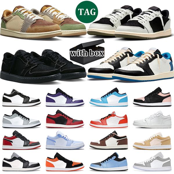 tênis nike air jordan 1 low unc basquete 1s masculino feminino toe preto espatifado encosto masculino tênis esportivo