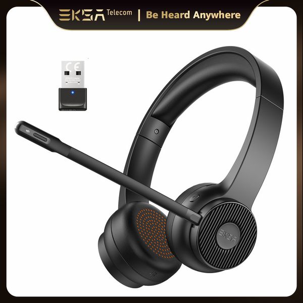 Telefone celular Ear fones eksa h16 fone de ouvido bluetooth 5 2 fone de ouvido nirkabel pc mikrofon ai enc waktu bicara 35h Dengan dongle usb untk kantor pusat panggilan 230517