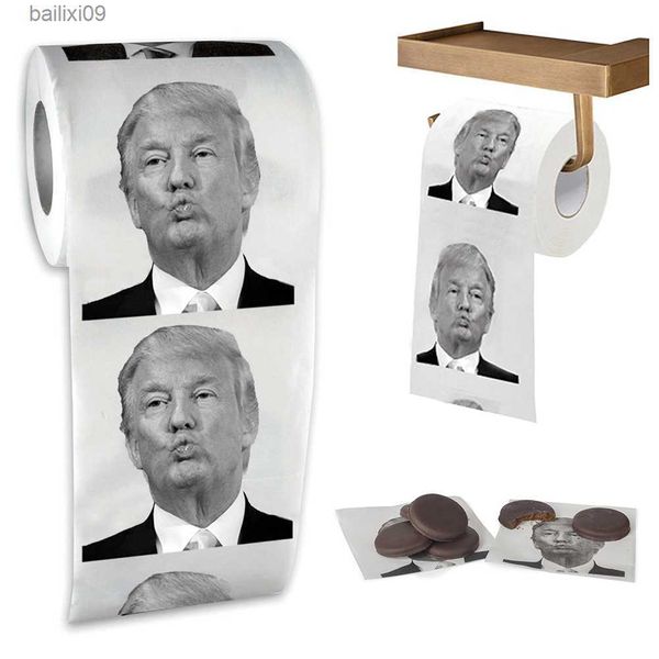 Asciugamani di carta Scherzo Divertimento Carta velina Gag Regalo Scherzo Scherzo Bagno creativo Carta igienica divertente Presidente Donald Trump Carta igienica Dropshipping T230518