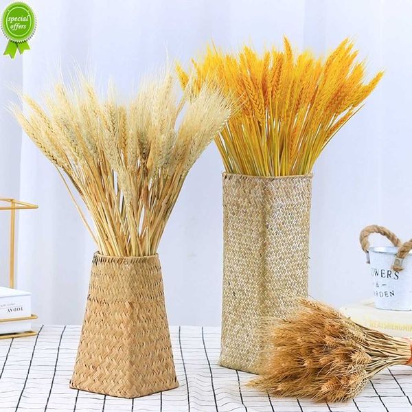 Nuovi 50 pezzi bouquet di spighe di grano naturale oro secco fiori artificiali adatti per decorazioni fai da te per la tavola di casa di design per feste di nozze