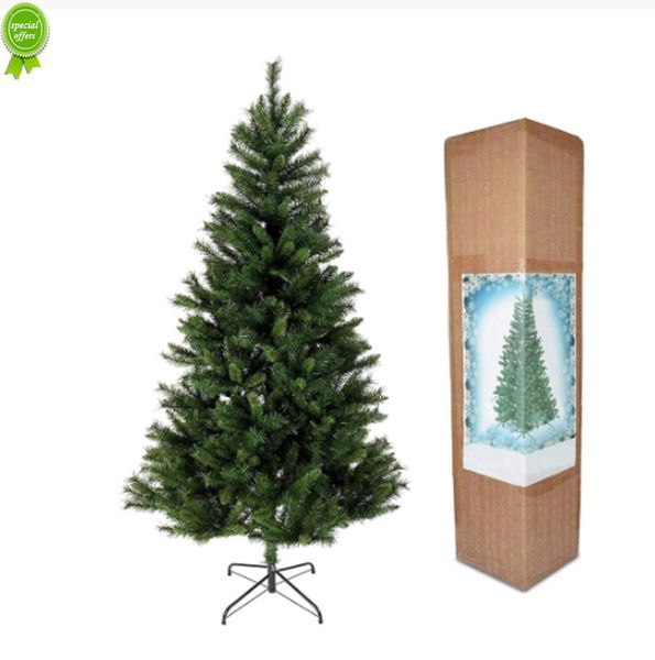 Nuovo albero di Natale da 1,8 m650 pezzi Staffa metallica stabile pieghevole Montaggio rapido Albero di Natale artificiale in PVC verde ignifugo