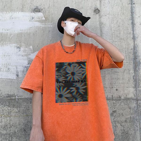 Camisetas masculinas -y2k folha gráfica 2023 verão preto harajuku estampestres de streetwear 90