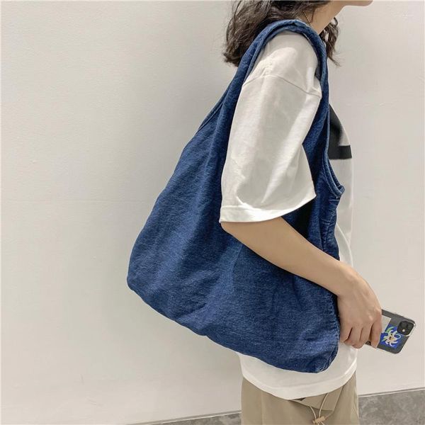 Abendtaschen Teenager Denim Stoff Hobo Handtaschen weiblich weiche Qualität Hip Hop täglich High Street große Kapazität Slouch Schulter Designer Tasche