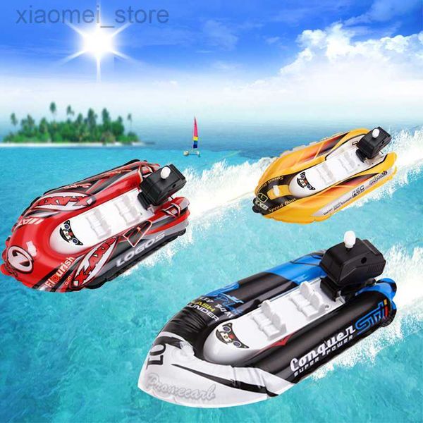 Bath Toys Mini Boat de velocidade inflável para bebês Bath Toy Hovercraft com Chain for Time Kids Toy Cartoon Car Pool Gift