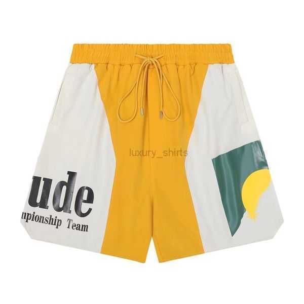 Rhude Polo Pantaloncini Designer Uomo Moda uomo Pantaloncini da bagno Corti Pantaloni da palestra Casual Spiaggia Allentati per Uomo Donna Tronco da bagno Wbu9