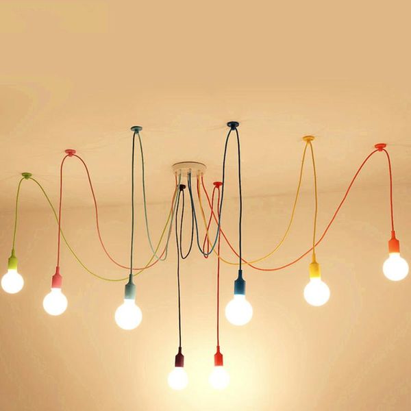 Luzes de teto moderno colorido luz 4/6 cabeças e26/e27 base de lâmpada para restaurante home Dinning Cafe Room de escritório atmosfera decora