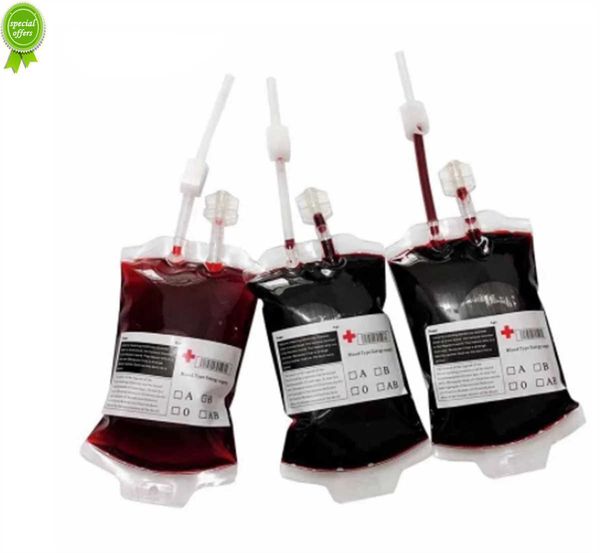 Novo 3/5/10 Pack PVC Vampire Blood Bag 400ml Reutilizable Juice Drink Bolsa de Halloween Festas de Cosplay Decorações de terror adereços de terror