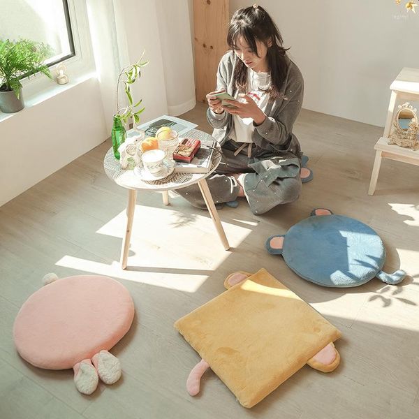 Travesseiro fofo desenho animado piso de escritório cadeira de cadeira aumentando bu tatami colchão decoração