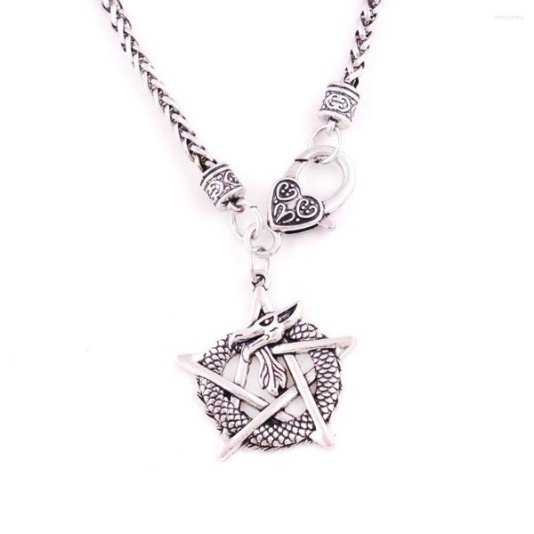 Подвесные ожерелья Дракон с пентакль дайте вам волшебный средневековый стиль BSK Maity Material Цинк -сплав Привлекательный противоположный пол Добавьте свое очарование