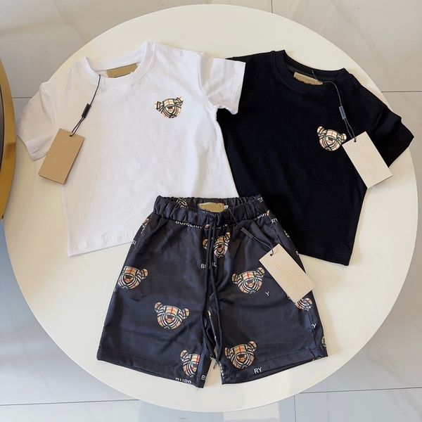 Baby Short Set Kinderkleidung Luxus Kind Kleidung 2 Bilder Kleinkind Kleidung Sommer Jungen Mädchen T-Shirts Kurzarm