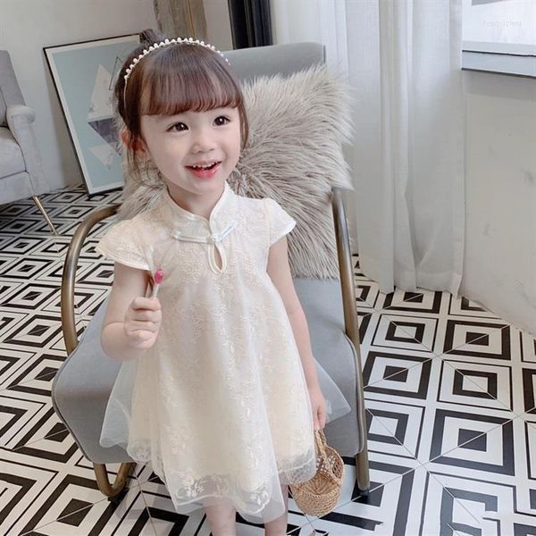 Mädchen Kleider Chinesischen Stil Cheongsam Prinzessin Kleid Sommer Baby Mädchen Für Kinder Kleidung Kurzarm