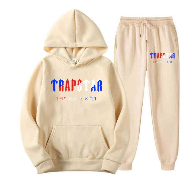 Survêtement Trapstar Marque Imprimé Sportswear Hommes t-shirts 16 Couleurs Chaud Deux Pièces Ensemble Lâche À Capuche Sweat Pantalon Jogging Haute qualité2023