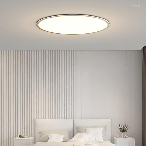 Lustres de lustres ultrafinos lustres de teto LED modernos para o quarto da sala de estar Retângulo redondo oval branco ou preto cor