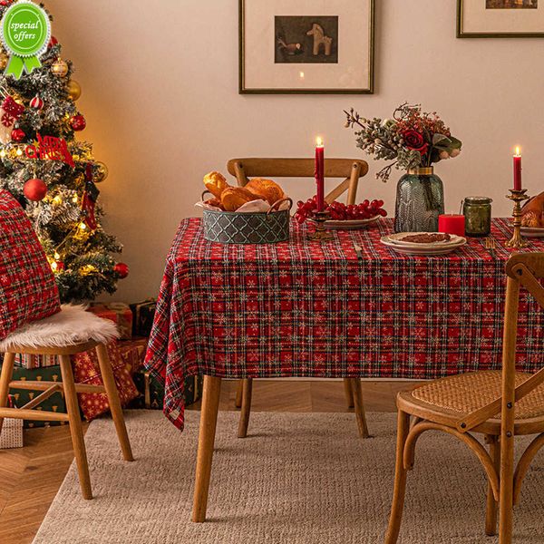 Yeni masa bezi Noel kırmızı yeşil basit ızgara masa mat otel çay rable kumaş festival ev dekoratif masa bezi