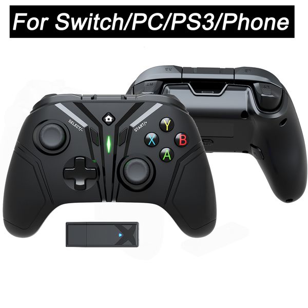 Controladores de jogo joysticks 2.4g controlador sem fio para switch proliteoled mando gamepad para pcsteamandroid caixa de tv telefone inteligente tablet joystick jogo 230518