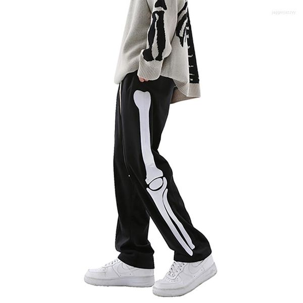 Calças masculinas 2023 Streetwear Men Bone Graphics Sortpants Black Fashion Jogger casual Vitalidade Juvenil Diária Trilha