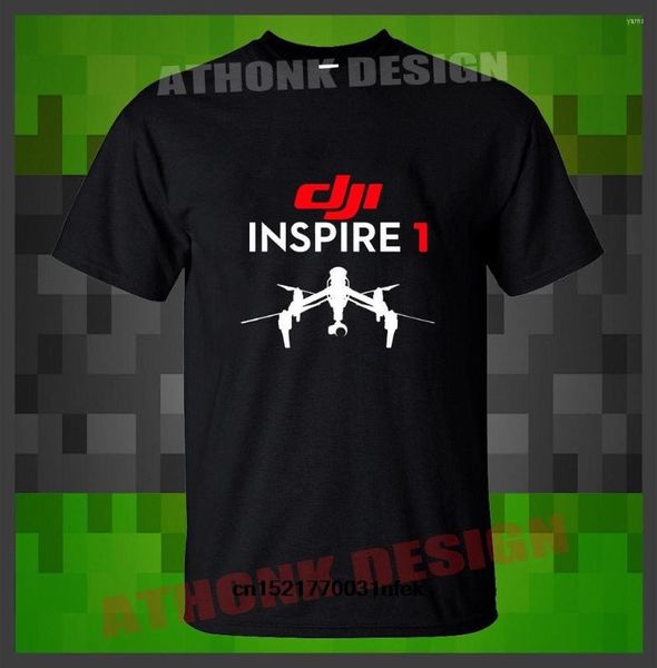 Erkekler Tişörtler Erkek Gömlek Moda Adam Drone Pilot DJI Inspire 1 Sıradan Üstler Komik T-Shirt Yenilik Tshirt Kadın