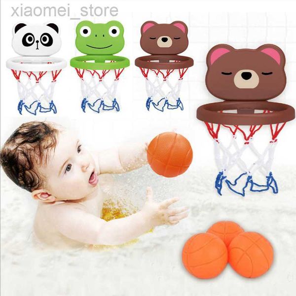 Игрушка для ванны Новый мини -милый маленький медведь Детская ванная комната Стрельба из 3 -х мячей KidStoddler Boy Boy Wans Basketball Shape Toy Wanth Toy