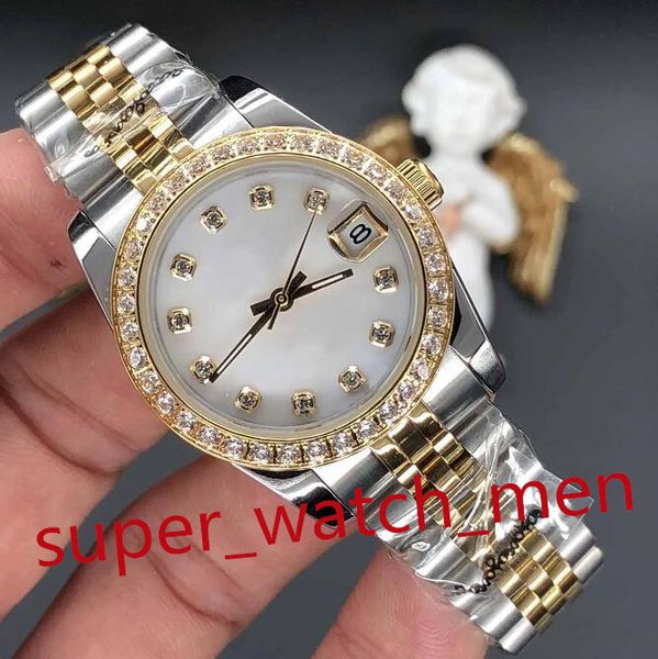 19 Stil Çok Renkli Lady Watch Başkanı Diamond Darap Kabuğu Yüz Kadınlar Paslanmaz Saatler En Düşük Fiyat Kadınlar Otomatik Mekanik Bilek Hediyesi 31mm