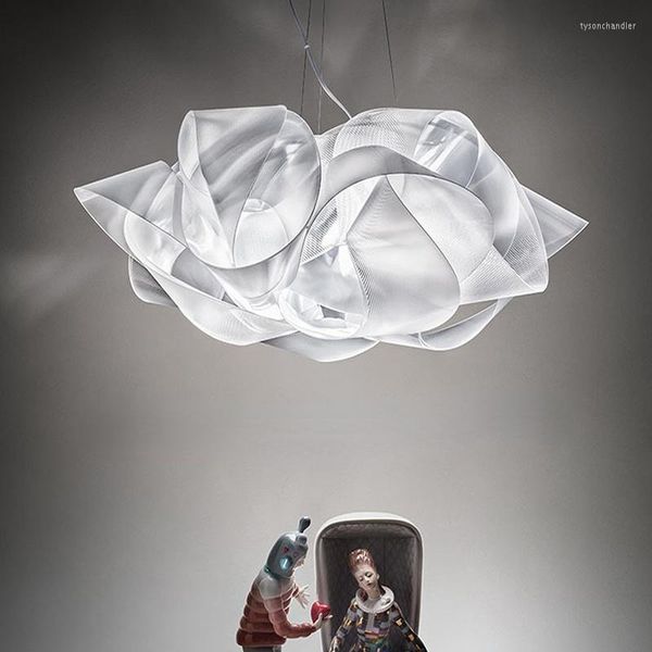 Lâmpadas pendentes Slamp Italian Fabula Lâmpada quente Branco branco Lustração Lustres Haning Nordic Modern Living Estuda Cloud Lampara