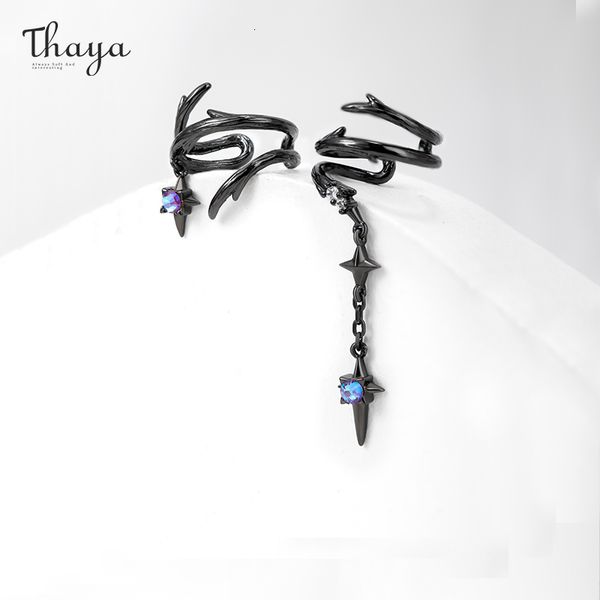Stud Thaya Original Design Vintage Orecchini Clip per donna Thorn Design Female Ear Cuff senza piercing Crystal Fine Jewelry Gifts 230518