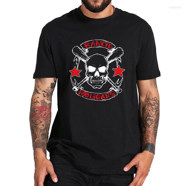 T-shirt da uomo Camicia in cotone di taglia asiatica T-shirt a fascia punk Hisper Girocollo Camisetas estivi Top