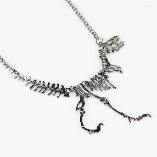 Anhänger Halsketten Lustige Lange Halskette Gothic Tyrannosaurus Rex Skelett Dinosaurier Charme Drachen Knochen Hip Hop Collares Schmuck