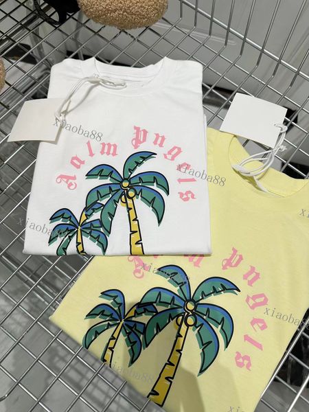 2023 Crianças meninos meninas verão de manga curta T-shirts Fuzzy palavras maré marca crianças Camisa solto de manga meia Tees Tops roupas de bebê Designer de luxo