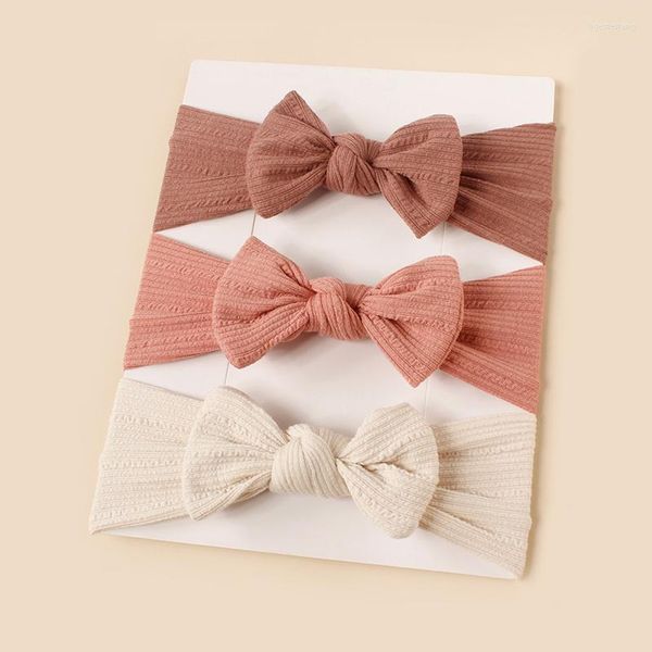 Accessori per capelli Cute Bowknot Baby Girl Fascia per capelli Turbante Fasce per capelli elastiche morbide Nato Tinta unita Copricapo per neonato