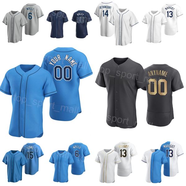 Baseball 13 Manuel Margot Jersey 15 Josh Lowe 55 Luke Raley 14 Christian Bethancourt 6 Paredes de Taylor 21 Francisco Mejia 70 Tristan Gray Space Connect Men Youth G-M