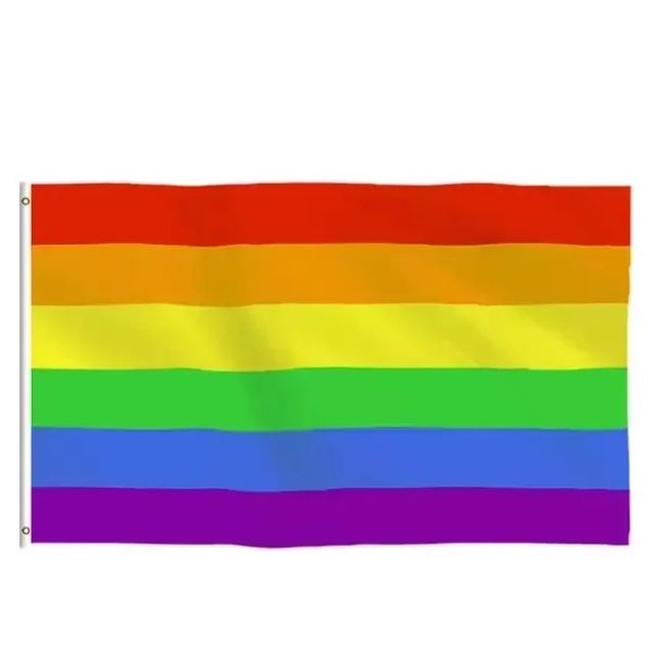 Toptan Aerlxemrbrae Gökkuşağı Bayrağı 150x90cm Banner 100D Polyester Gromets LGBT Eşcinsel Gökkuşakları İlerleme Gurur Bayrağı Envanteri GG