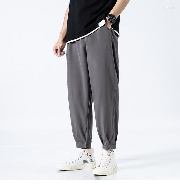 Pantaloni da uomo Uomo Comodo Semplice Sottile Seta di ghiaccio Harem Estate Casual Outdoor Outfit Abbigliamento da uomo Pantaloni larghi da spiaggia al mare Hombre