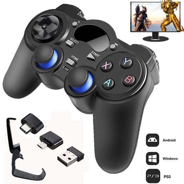 Oyun Denetleyicileri Joysticks 2.4 g Kontrolör Gamepad Android Kablosuz Joystick Joypad, tablet PC Akıllı TV Kutusu 230518 için Akıllı Telefon İçin OTG Dönüştürücü ile