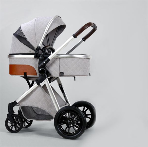 Gehender, tragbarer Kinderwagen mit Autositz, modisch, beliebt, Karo, Outdoor, Straße, tragbarer Babywagen, multifunktional, faltbar, bequem, zurücklehnend, ba01 C23