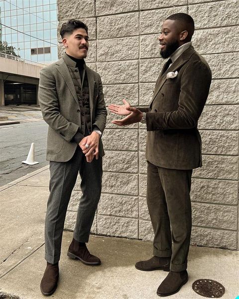 Ternos masculinos 2 peças Bonas homenome Corduroy Corduro