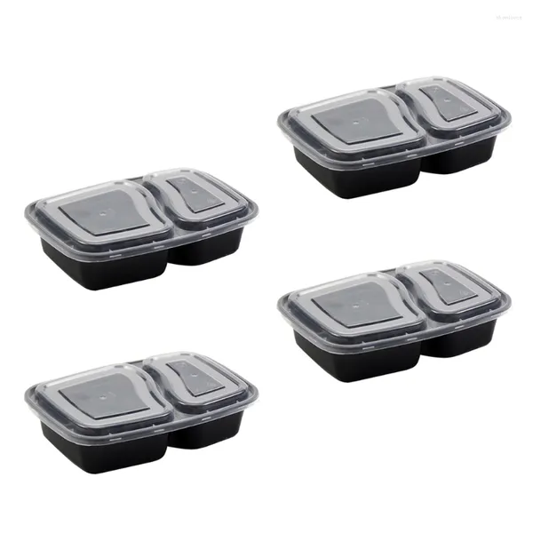 Conjuntos de utensílios de jantar 20 pcs compartimentos de compartimento caixa de refeições Preparação de armazenamento descartável plástico go pp
