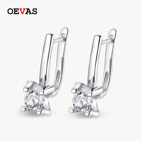 Hoop huggie oevas gerçek 05 karat 5mm d renk saplama küpeleri kadınlar için 100% 925 STERLING Gümüş Düğün Hediyeleri Güzel Takılar 230517